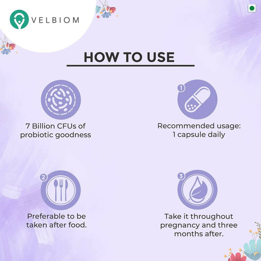 Velbiom Nu Mom Probiotic Health Capsules For Women - Swadesiicart