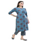 Lagi Women's Turquoise Blue Printed Straight Kurta & Pant (MC39A) | Swadesiicart