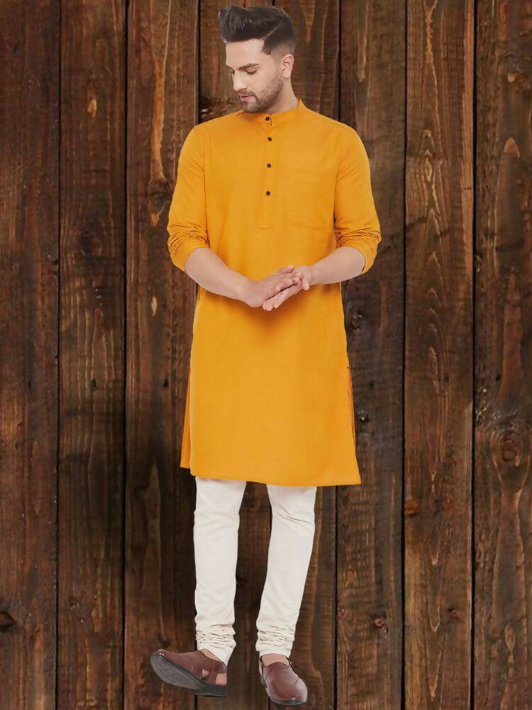 Even Apparels Pure Cotton Yellow Kurta - Yellow | Swadesiicart