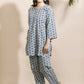 Breathables Abstract Cotton Co-Ord Set – Blue
