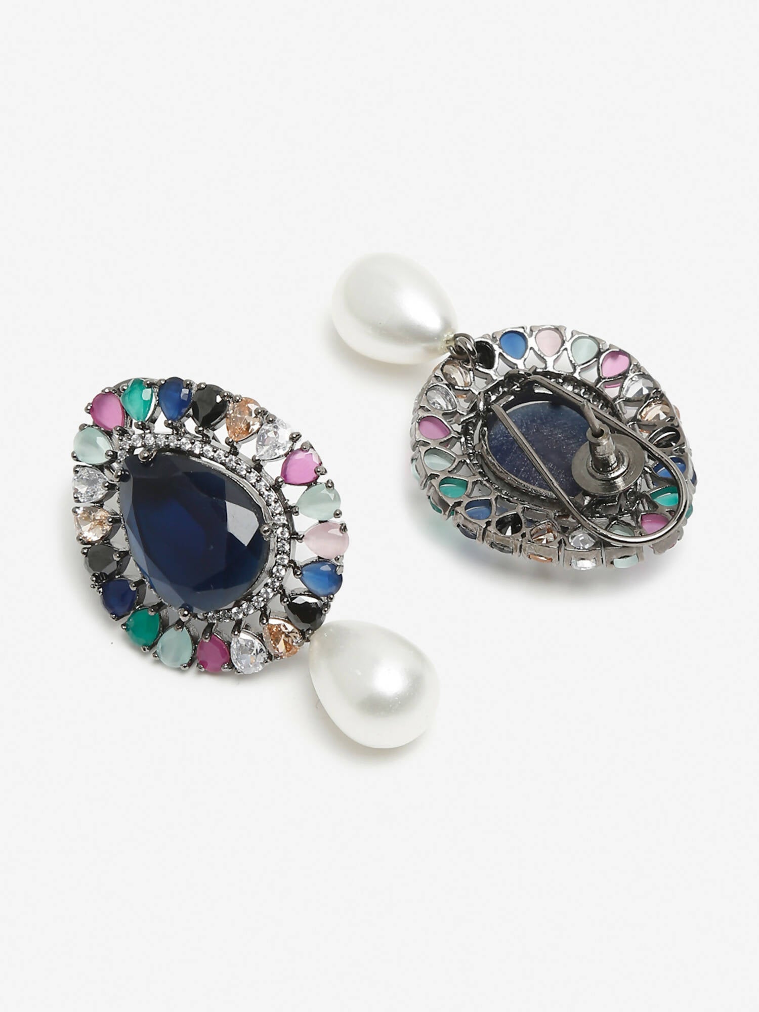 Multicoloured Contemporary Studs Earrings - Ruby Raang - Swadesiicart