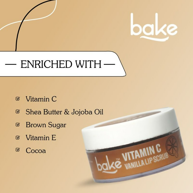 Bake Vitamin C Vanilla Lip Exfoliating & Lightening Scrub - Swadesiicart