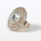 Mominos Fashion Joharkamal Gold-Polished Stone Studded Adjustable Finger Ring - Design 06 - Swadesiicart