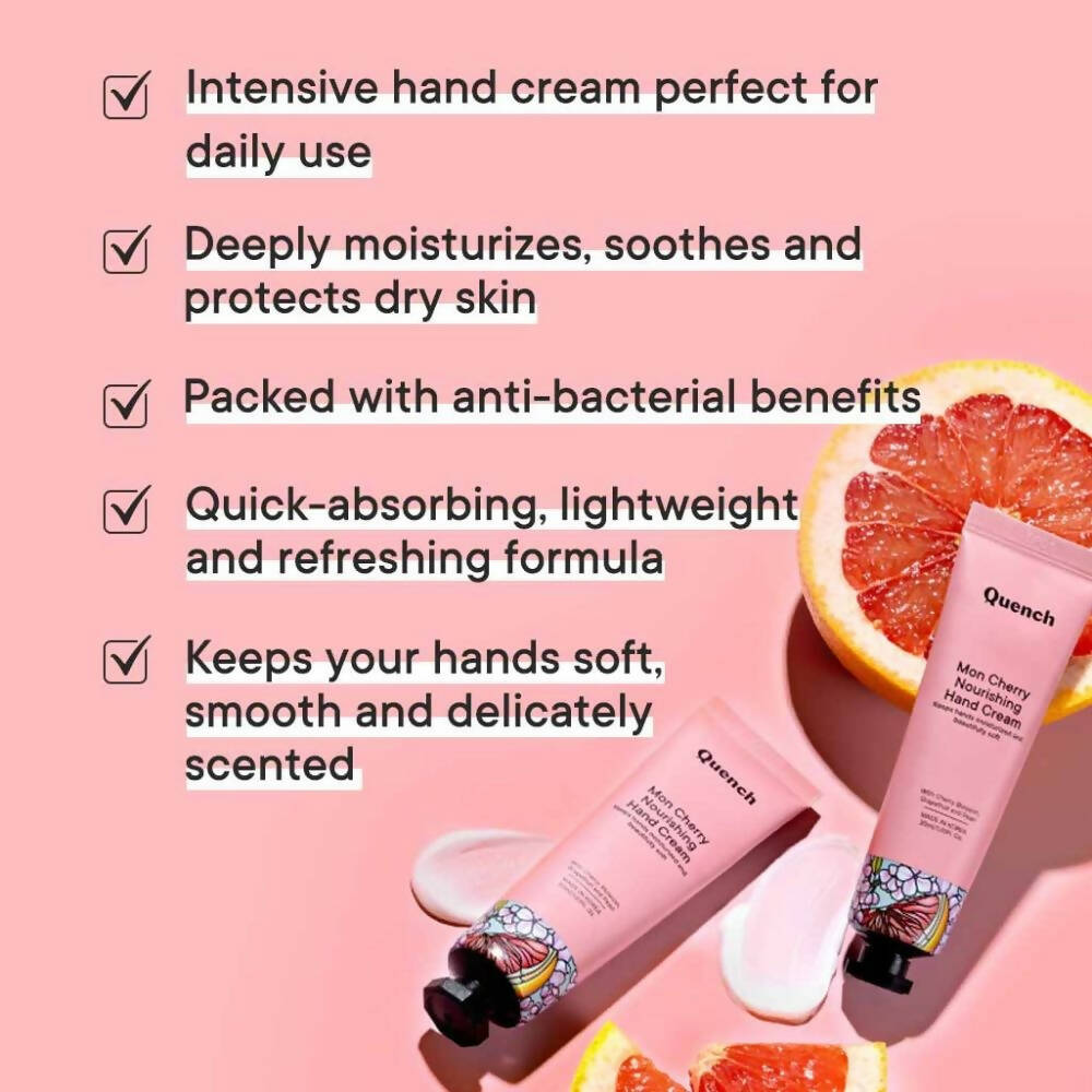 Quench Botanics Mon Cherry Nourishing Hand Cream - Korean Skincare | Swadesiicart