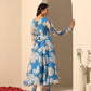 Pomcha Jaipur Blue Gul Fiza Anarkali Set | Swadesiicart