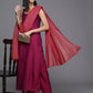 Ahalyaa Women's Traditional wear Kurta Set - Burgundy | Swadesiicart