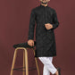 Anaita Black Embroidered Silk Straight Kurta