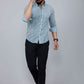 Miravan Men's White & Blue Premium Cotton Floral Print Casual Shirt | Swadesiicart