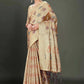 Beige Soft Organza Woven Design Saree With Unstitched Blouse Piece - Zaara