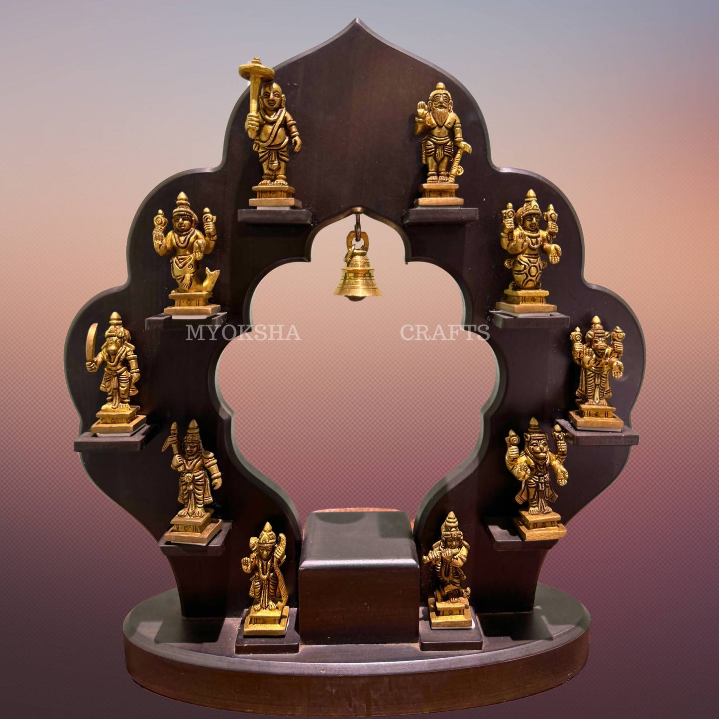 Brass Dashavatara Idol Set - Divine India Art