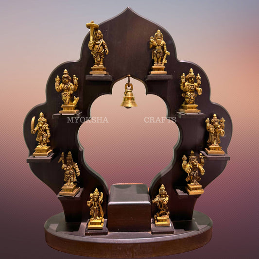 Brass Dashavatara Idol Set - Divine India Art