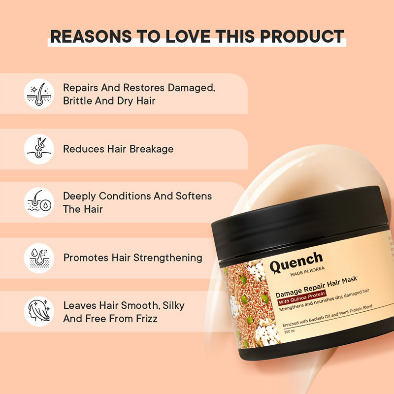 Quench Damage Repair Hair Mask With Quinoa Protein | Swadesiicart