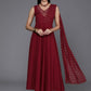 Ahalyaa Women's Traditional wear Ethnic Dress - Maroon | Swadesiicart