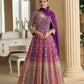 Anaita Purple Georgette Readymade Anarkali Suit with Embroidery Zarkan Work (Free Size)
