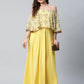 Ahalyaa Women Crepe Printed Yellow Dress | Swadesiicart