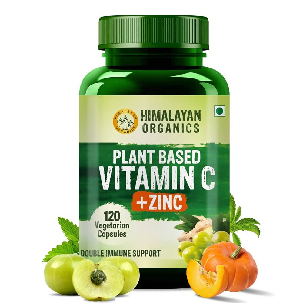 Himalayan Organics Plant Based Vitamin C + Zinc Double Immune Support Vegetarian Capsules | Swadesiicart