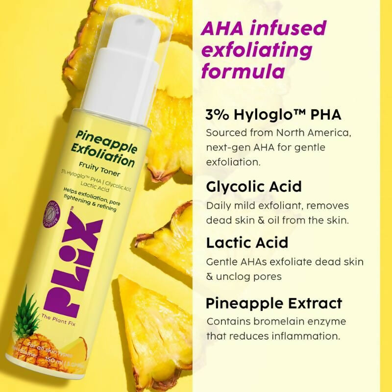 PLIX The Plant Fix Pineapple Depigmentation Regime With Face Wash, Toner, Serum & Moisturizer | Swadesiicart