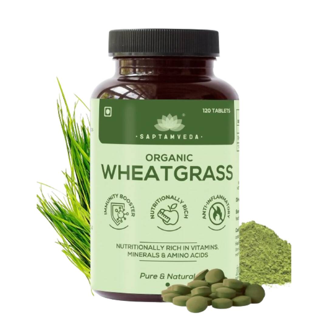 Saptamveda Organic Wheat Grass Tablets - Swadesiicart