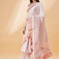 Pink Lycra Frill Details, Hand Embroidered Brooch Saree - Norita Hit Design - Swadesiicart