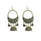 Tiaraa Silver Alloy Oxidised Jhumki Dangle Earrings For Women