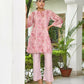 Vaasva Women's Pink Organza Digital Printed Cord Set - Swadesiicart