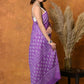 Very Much Indian Handblock Printed Cotton Saree With Natural Dyes - Purple | Swadesiicart