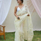 Vamsee Ishaq Yellow Organza Saree - Swadesiicart