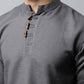 Even Apparels Grey Color Pure Cotton Men's Kurta With Side Placket (SLD1202) | Swadesiicart