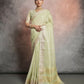 Vishnu Weaves Women's Pista Tissue Linen Zari Woven Saree with Blouse - Swadesiicart