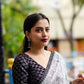 Black Pure Georgette Warli Saree with Unstitched Blouse - Hiral Fashion | Swadesiicart