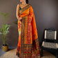 Joban Fashion Deep Maroon Small Butti Banarasi Silk Sarees | Swadesiicart