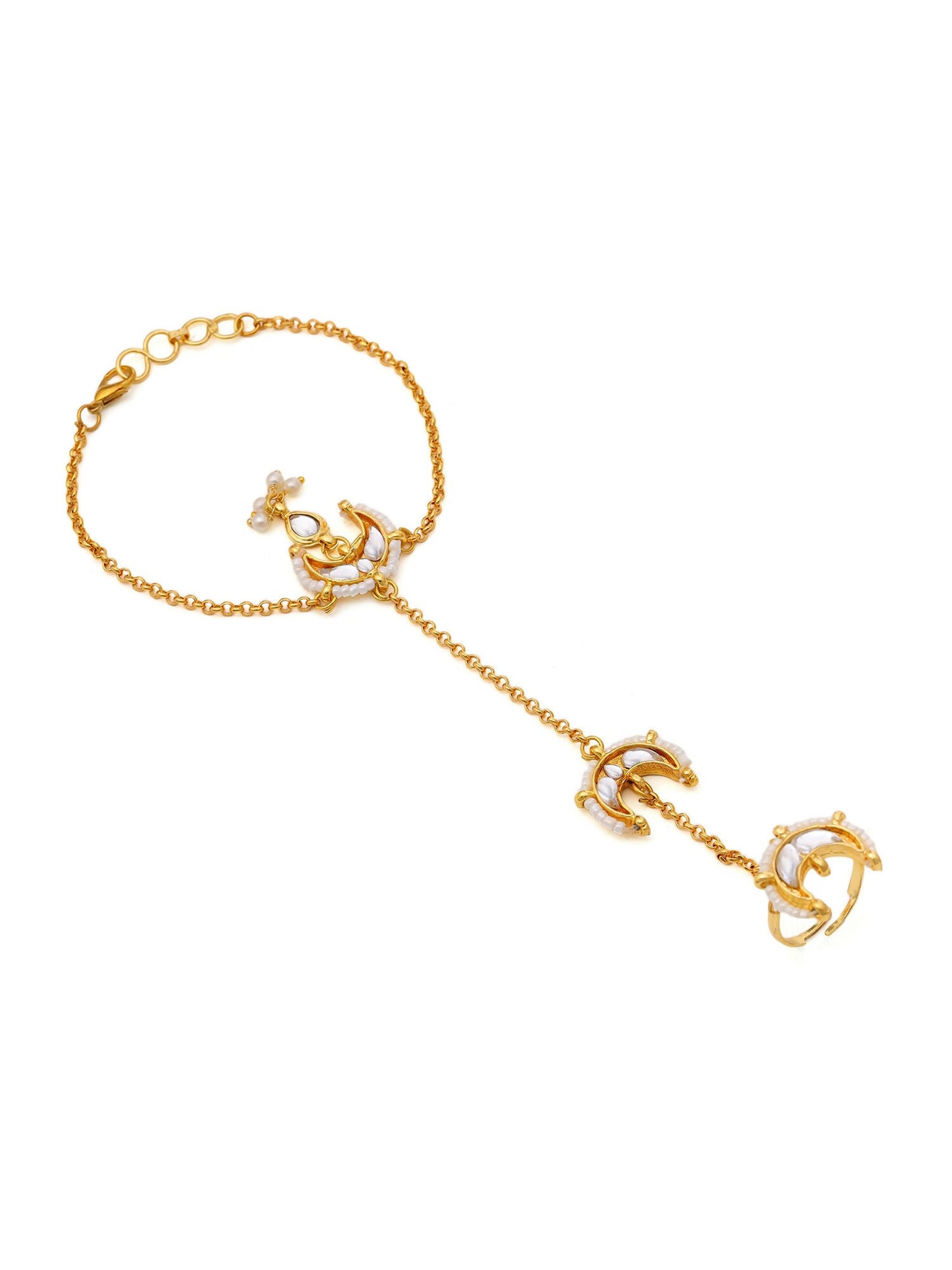 Ruby Raang Gold Chand Kundan Haath Phool | Swadesiicart