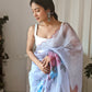 Vamsee Pinki Khatali Sky Organza Saree - Swadesiicart