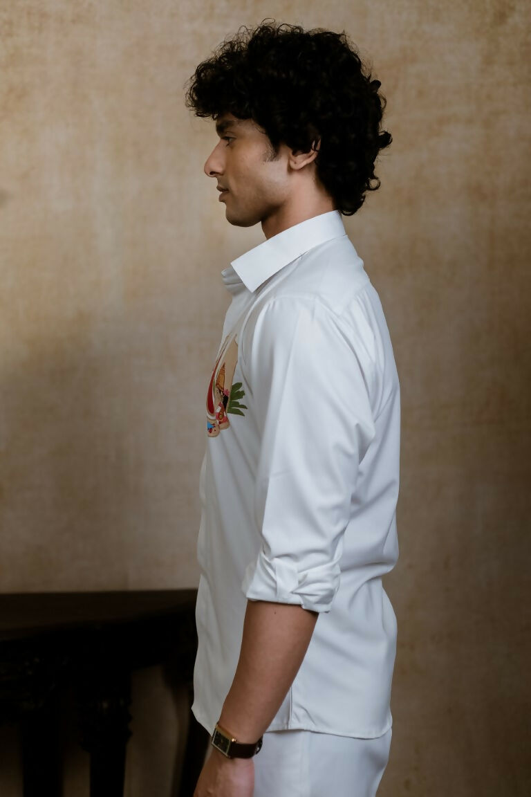 4Way White Chitra Srinivasa Shirt By Hilo Design | Swadesiicart