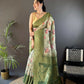 Joban Fashion Green Floral Motifs Banarasi Silk Sarees | Swadesiicart