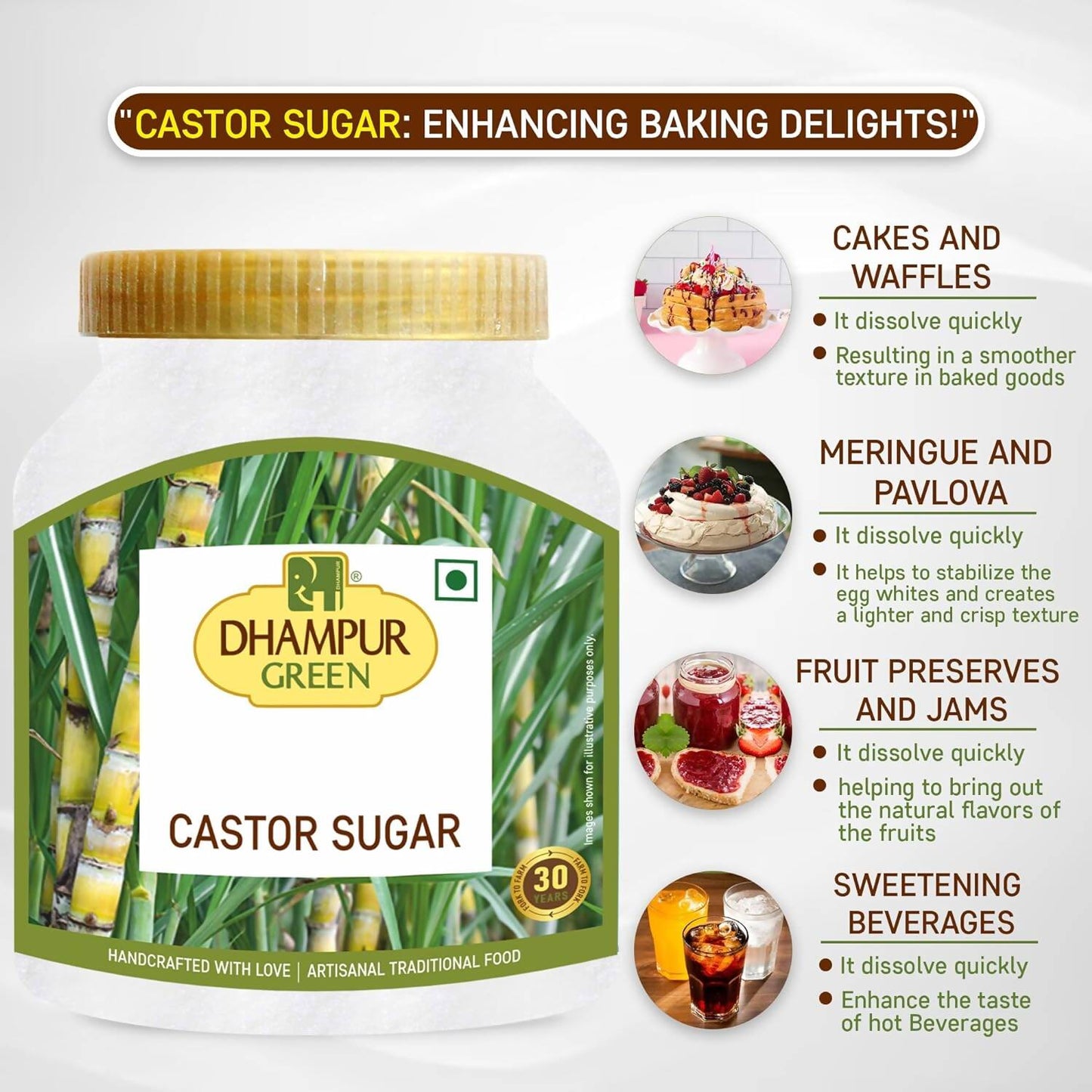 Dhampur Green Castor Sugar | Swadesiicart