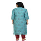 Lagi Women's Turquoise Blue Printed Straight Kurta & Pant (MC41A) | Swadesiicart