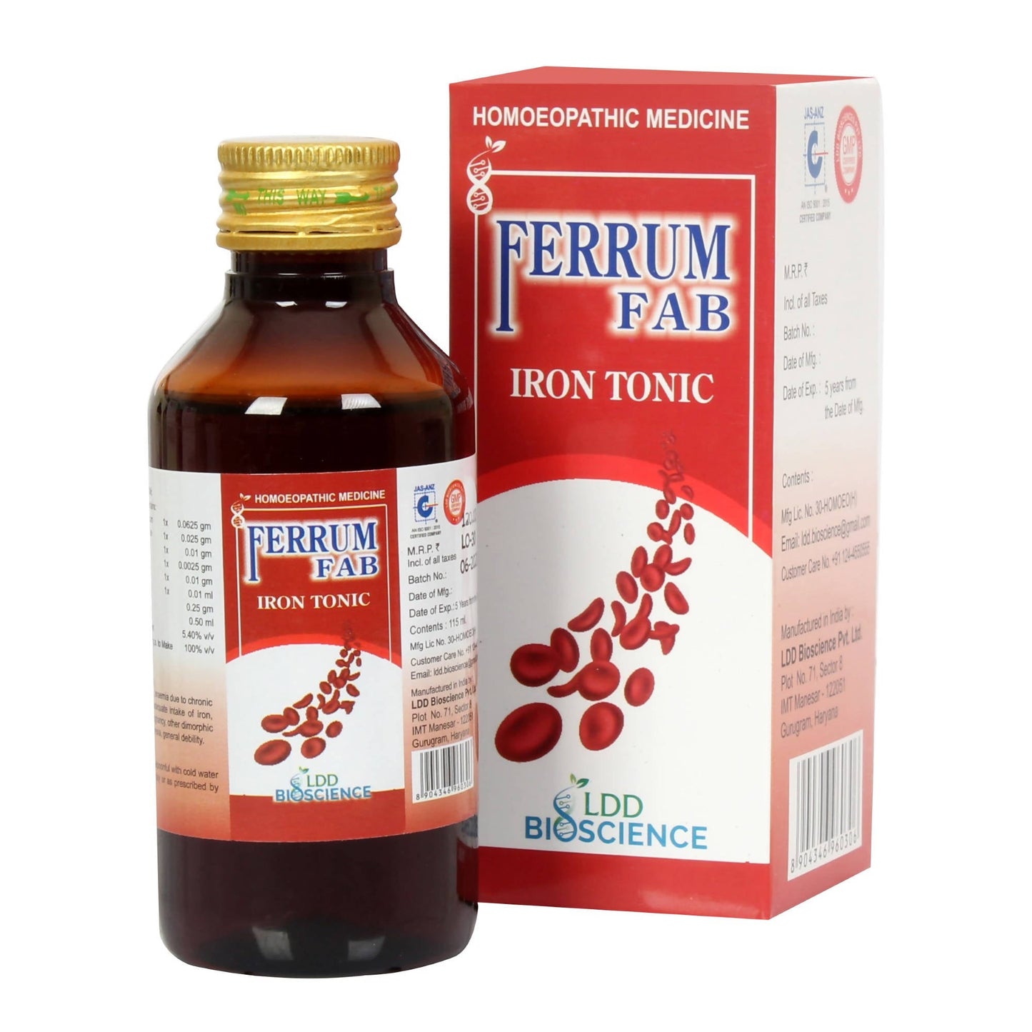 LDD Bioscience Homeopathy Ferrum Fab Iron Tonic | Swadesiicart