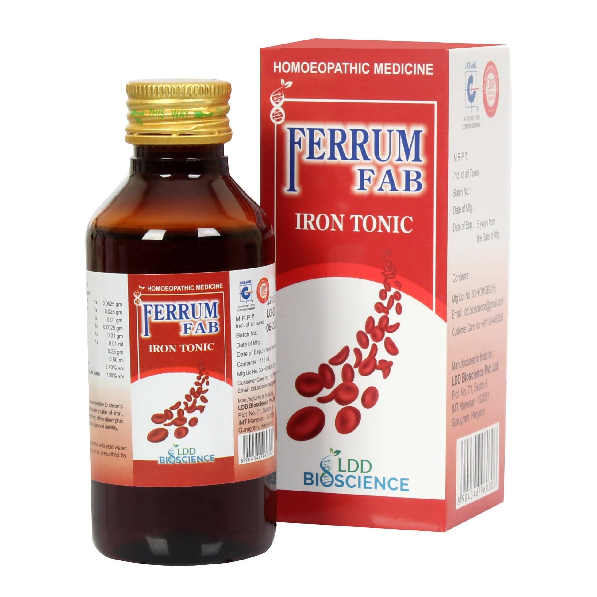 LDD Bioscience Homeopathy Ferrum Fab Iron Tonic | Swadesiicart