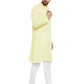 Even Apparels Yellow Pure Cotton Men's Kurta With Band Collar | Swadesiicart