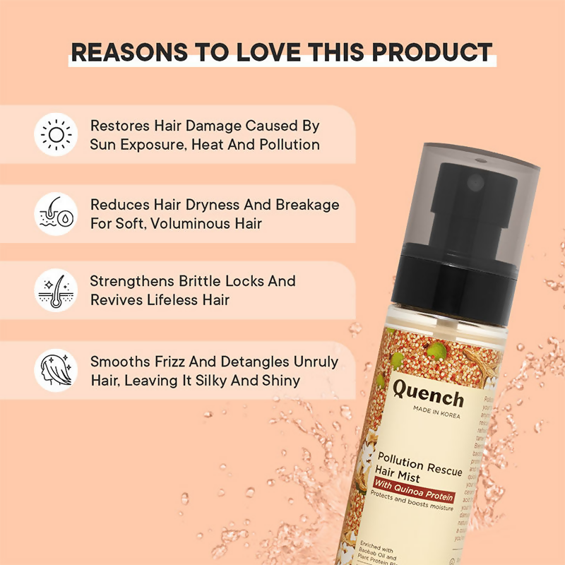 Quench Pollution Rescue Hair Mist With Quinoa Protein | Swadesiicart