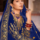 Blue Velvet Front & Back Embroidery Wedding Anarkali Suit - Emponline | Swadesiicart