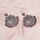 Maroon Silver Plated Earrings- Ruby Raang | Swadesiicart
