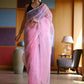 Vamsee Manbhari Pink Organza Saree - Swadesiicart