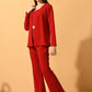 Myshka Women's Red Solid Coat With Trousers - Swadesiicart