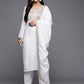 Ahalyaa Women White Ethnic Motifs Embroidered Aari Work Pashmina Kurta with Salwar & With Dupatta | Swadesiicart