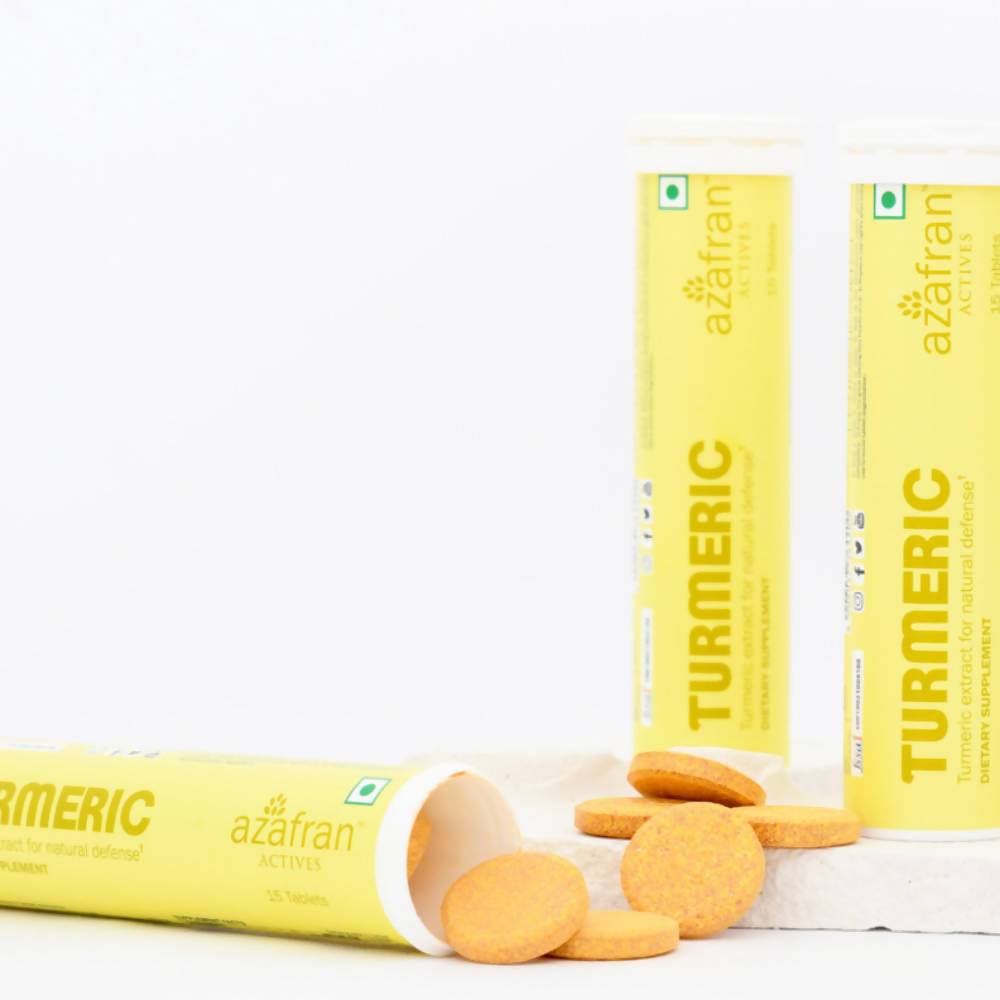 Azafran Actives Organic Turmeric Tablets | Swadesiicart