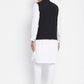 Even Apparels Black Pure Cotton Nehru Jacket With Eid Insignia NJ-PW668-CHA | Swadesiicart