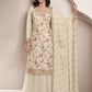 Anaita Off White Heavy Chinon With Embroidery Sharara Suit (bottom Stitched)