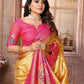 Aastha Fashion Yellow Banarasi Tissue Silk Weaving Saree